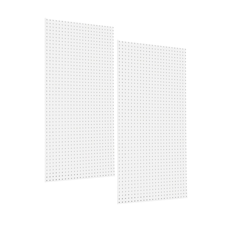 Triton Products (2) 24 In. W x 48 In. H x 1/4 In. D White Polypropylene Pegboards with 1/4 In. Hole Size DB-2